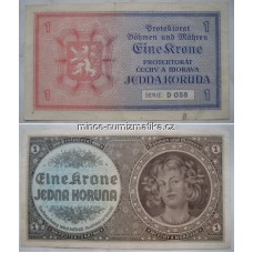 1 Koruna 1940 serie D stav 1 - Protektorát Čechy a Morava